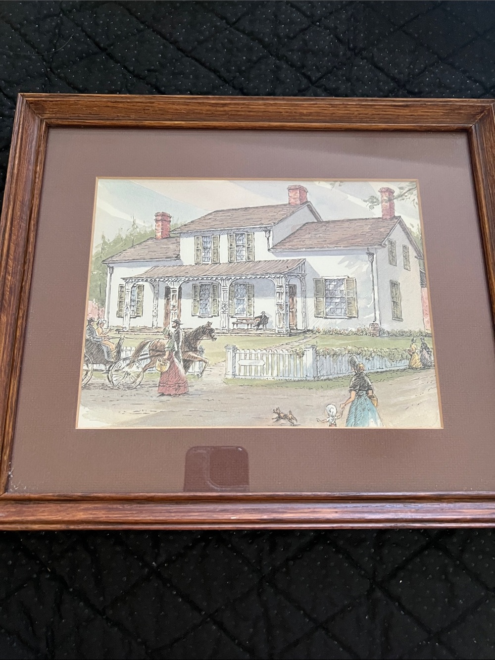 Vintage Deborah Crowle Signed Framed Art Print - "Doctor's Home"